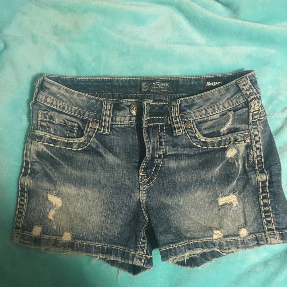 Silver Jean Shorts